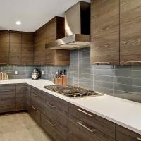 کابینت مدرن طرح چوب با صفحه سفید